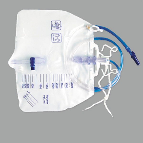 CE/ISO Approved 4000ml Big Cross Valve Luxury Urine Bag with Big Double Hanger (MT58043263)